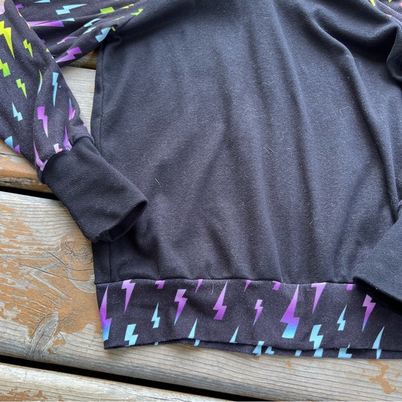 Bumblito Leggings & Matching Hoodie - Black & Neon Lightning - Size 5/6 - Picture 3 of 7